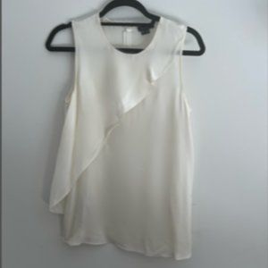 Theory, Cream Colored, Silk, Sleeveless Top, Size Medium